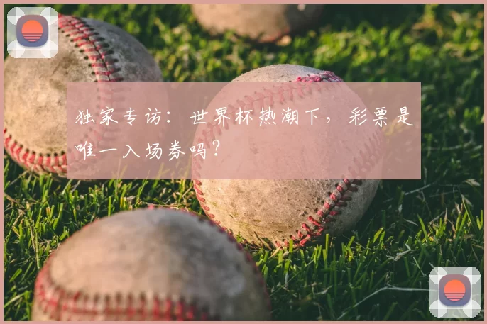 独家专访：世界杯热潮下，彩票是唯一入场券吗？